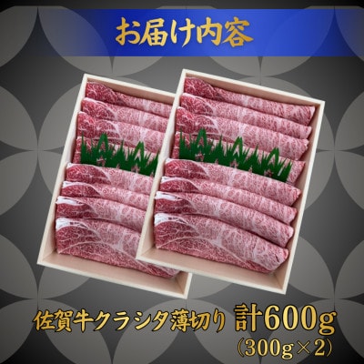 佐賀牛 クラシタ薄切り 600g (伊万里市)