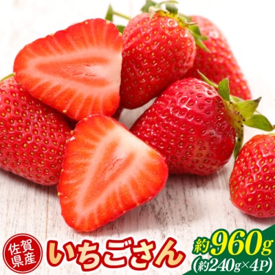 佐賀県産いちごさん 約240g×4パック(伊万里市)