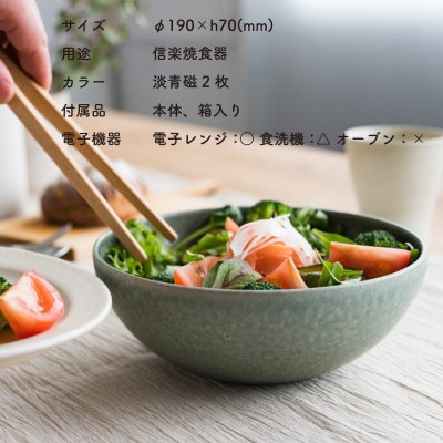 信楽焼・明山の　ボウルL　淡青磁　2個セット　s18-wa09