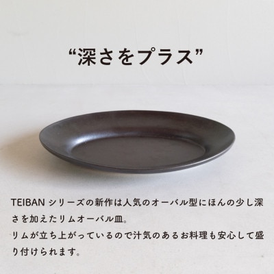 信楽焼・明山の　リムオーバル皿 L(とび茶)s18-di19-A3
