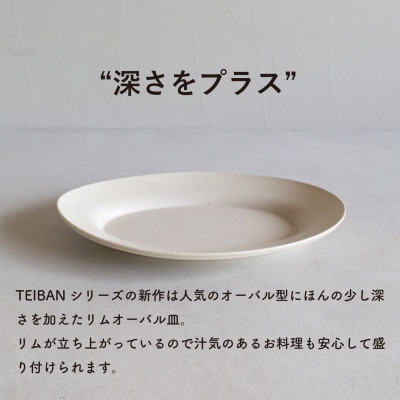 信楽焼・明山の　リムオーバル皿 L(生成り)s18-di19-A7