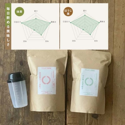 滋賀県産【お茶屋がつくる 抹茶プロテイン+ほうじ茶プロテイン】900g×2 約2ヵ月分 シェイカー付