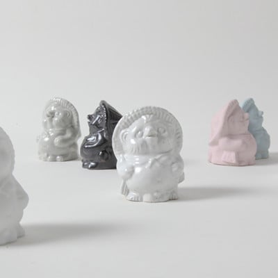 信楽焼・明山の手のひらサイズのたぬき SHIGA★LUCKY　3色セット