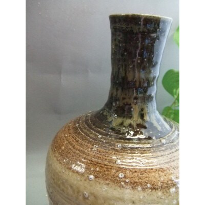 信楽焼】窯変手づくり鶴首花入れ 花入 花器 花瓶 nha-009 | 滋賀