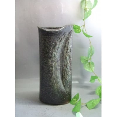 【信楽焼】斑点ビードロ釉花入れ　nha-020