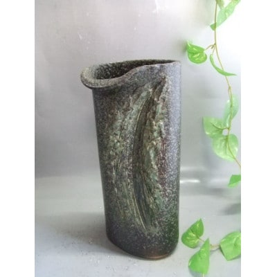 【信楽焼】斑点ビードロ釉花入れ　nha-020