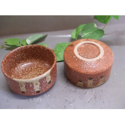 【信楽焼】緋色小鉢2個セット　nwu-029