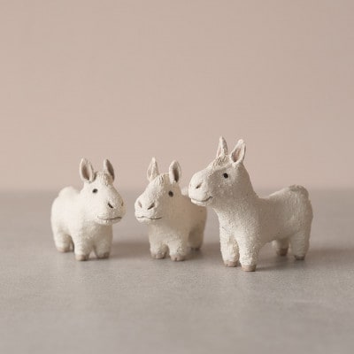 信楽焼・明山の　干支置物「迎春うま」トリオセット　eto26-02