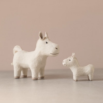 信楽焼・明山の　干支置物「迎春うま」親子セット　eto26-01