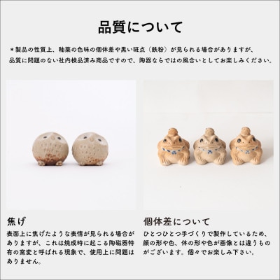 信楽焼・明山のてぬぐいかえる　小　hc-27