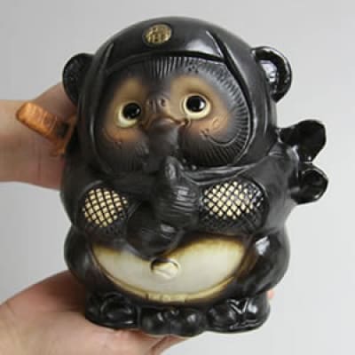 信楽焼 5号ドロン忍者狸(黒)