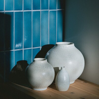 [HIJICA]　TONE VASE(L)　ブルーホワイト　HJC-08BW