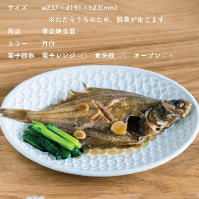 【信楽焼・明山】日と月　平皿　中(月白)ht-18