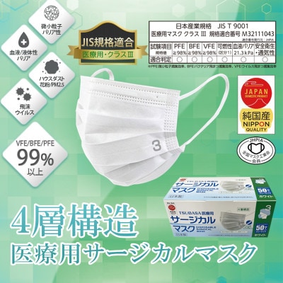 TSUBASA　医療用サージカルマスク　クラス3　50枚×3箱