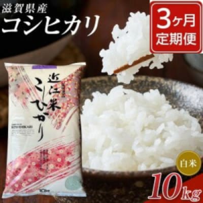 【毎月定期便】近江米コシヒカリ白米10kg全3回