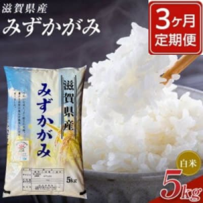 【毎月定期便】近江米みずかがみ白米5kg全3回
