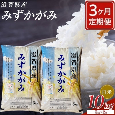 【毎月定期便】近江米みずかがみ白米10kg(5kg×2袋)全3回