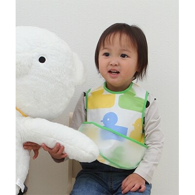 お食事スタイ(袖なし) アヒルBU 2枚組