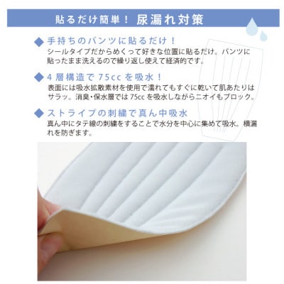 ピタガード 75 尿漏れパッド 男性用 吸水シート ブラック