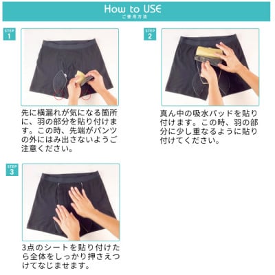 ピタガード 100 尿漏れパッド 男性用 横漏れ用パッド付き 吸水シート ネイビー