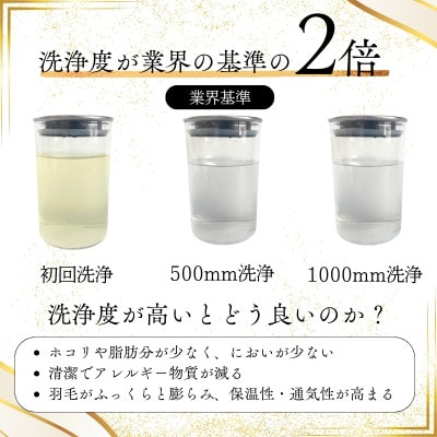 <超長綿100%60番手サテン織>羽毛布団 本掛け ダブル ホワイトダックダウン93%Dp380