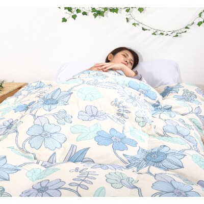 【洗える】羽毛掛ふとん(garbcasa)シングルダウン90%ブルー抗菌防臭防ダニ立体キルト