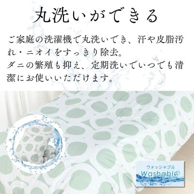 【洗える】羽毛布団シングル 羽毛1.0kg 北欧デザイン グリーン抗菌防臭加工あったかい日本製