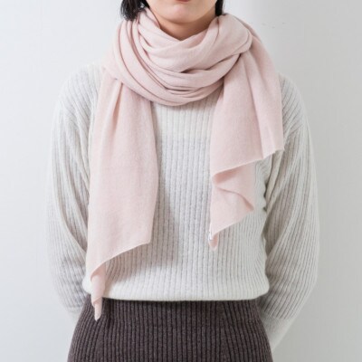 日本製 BABY  CASHMERE STOLE(150cm×60cm)　アイスピンク