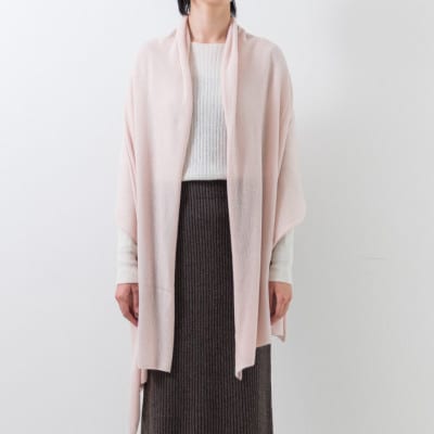 日本製 BABY  CASHMERE STOLE(150cm×60cm)　アイスピンク