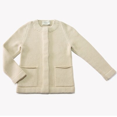 日本製 BABY CASHMERE　KNIT JACKT　ペールベージュ