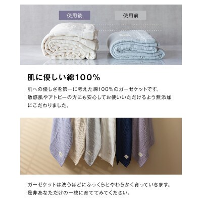【8重ガーゼケット  ベビーサイズ ネイビー】85×115cm 大阪府忠岡町産