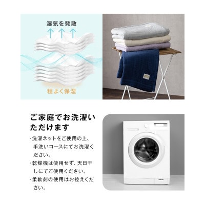 【8重ガーゼケット  ベビーサイズ ネイビー】85×115cm 大阪府忠岡町産