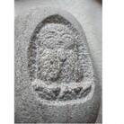 石の手彫り彫刻　こころ音地蔵(薄茶色)握り仏サイズ