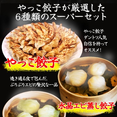 やっこスーパーセット(餃子　水晶エビ蒸し餃子　翡翠エビ蒸し餃子　肉焼売　海老焼売　小籠包)