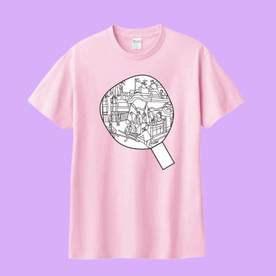 あうわぬりえ(だんじりうちわ柄、ピンク、110cm)