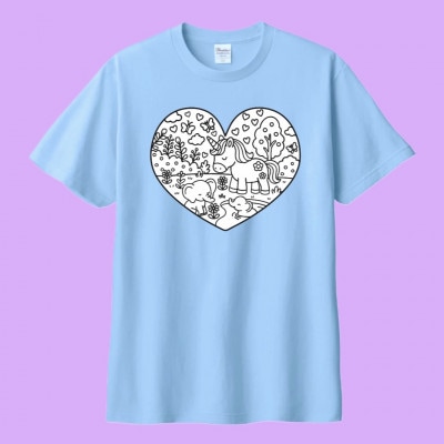 あうわぬりえ(ユニコーン柄、ブルー、110cm)