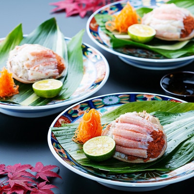 夫婦蟹 甲羅盛セット 松葉蟹 ほぐし身(大)※活き蟹(1000g級)とコッペがに(中サイズ3個)