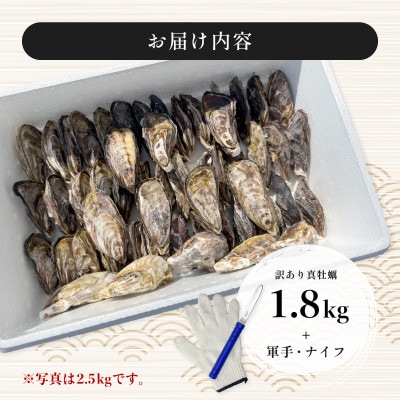 牡蠣 計1.8kg 訳あり 生食用 殻付き 真牡蠣(中津市)