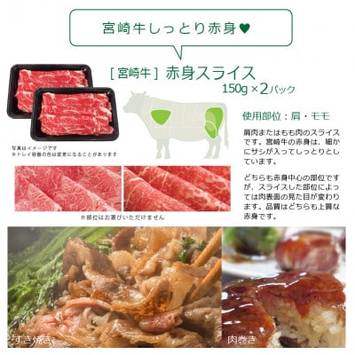 宮崎牛赤身スライス300g(150g×2)(日之影町)