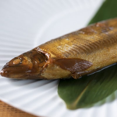 鮎料理専門店の鮎四種(子持ち鮎しぐれ×鮎アヒージョ×スモーク鮎アヒージョ×子持ち鮎の煮びたし)