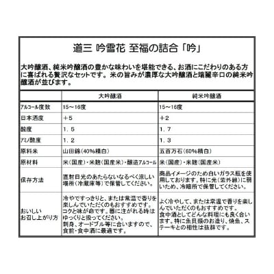 道三　吟雪花「至福の詰合せ」720ml×2本セット