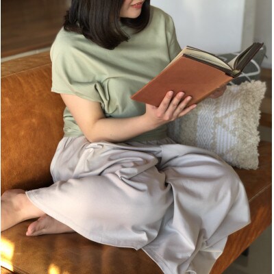 岐阜県大垣市【retricot-リトリコ-】バイアスTee　よもぎ(2号サイズ)