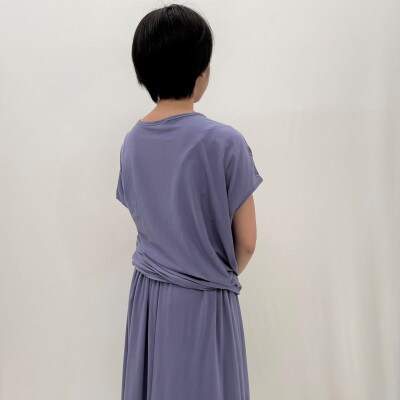 岐阜県大垣市【retricot-リトリコ-】バイアスTee　ブルーベリー(2号サイズ)
