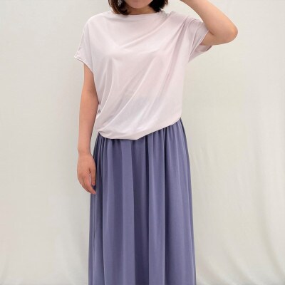 岐阜県大垣市【retricot-リトリコ-】バイアスTee　薄ピンク(2号サイズ)