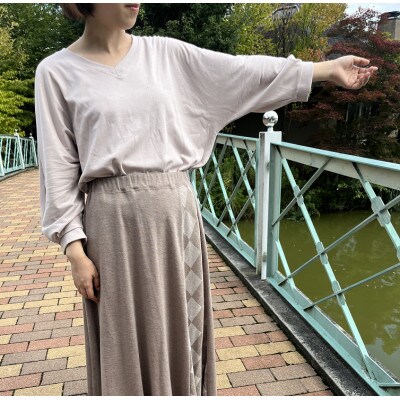 岐阜県大垣市【retricot-リトリコ-】ドルマンスリーブTee　ひわだ(1号サイズ)