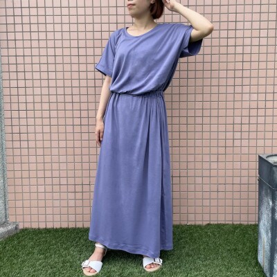 岐阜県大垣市【retricot-リトリコ-】ウエストマークワンピース　ブルーベリー(フリーサイズ)