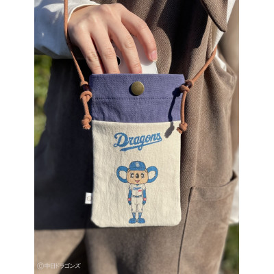 【中日ドラゴンズとのコラボアイテム】のこり染×ドアラスマホショルダー ブルーベリー