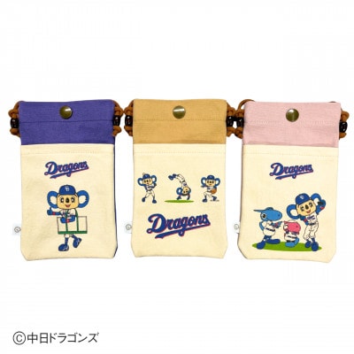 【中日ドラゴンズとのコラボアイテム】のこり染×ドアラスマホショルダー26　ブルーベリー