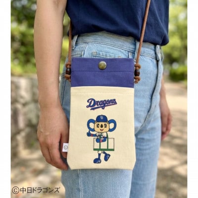 【中日ドラゴンズとのコラボアイテム】のこり染×ドアラスマホショルダー26　ブルーベリー