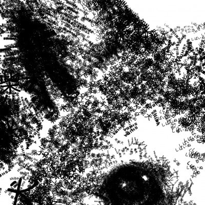 文字だけを使った しばいぬ 絵画「MojiBa -文字ベースアート-」A3サイズ